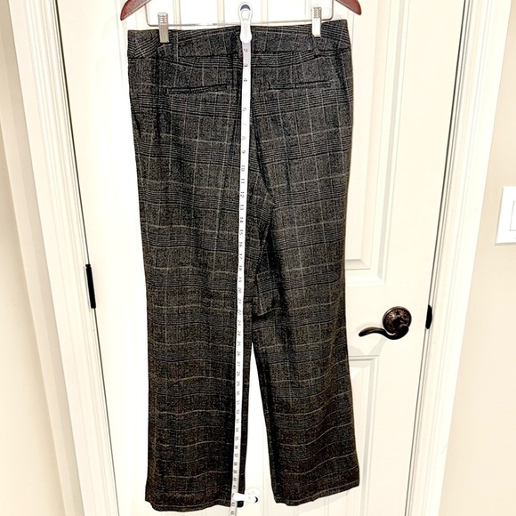Le Chateau Pants Trousers Black Plaid Fuchsia Lines Flare Lined Women’s Sz9/10 - Picture 6 of 12